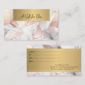 Trendy Roos Goud Geometrisch Marmer Kortingskaartje (Voorkant / Achterkant)
