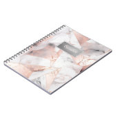 Trendy Roos Goud Geometrisch Marmer Notitieboek (Linkerzijde)