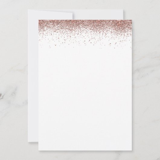 Trendy Roos Goud Glitter Script Sweet 16 Kaart (Achterkant)