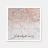 Trendy Roos Goud Modern Marmeren Glam Bruiloft Servetten (Voorkant)