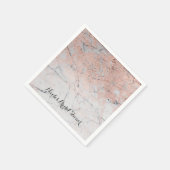 Trendy Roos Goud Modern Marmeren Glam Bruiloft Servetten (Hoek)