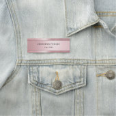 Trendy Roos Goud Moderne Elegante Sjabloon Rechtho Naamplaatje (In situ)