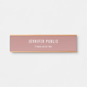 Trendy Roos Goud Moderne Professionele Sjabloon Deurbordje (Voorkant)