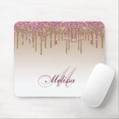 trendy roos goud paarse glitter druppelt muismat (Met muis)