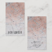 Trendy Roos Goud Roze Modern Marmer Chic Glam Visitekaartje (Voorkant / Achterkant)