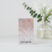Trendy Roos Goud Roze Modern Marmer Chic Glam Visitekaartje (Staand voorkant)
