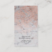 Trendy Roos Goud Roze Modern Marmer Chic Glam Visitekaartje (Achterkant)