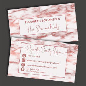 Trendy Roos Goud Wit Marmer Make-up Artiest Salon Visitekaartje