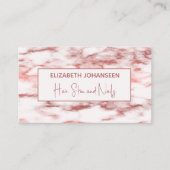 Trendy Roos Goud Wit Marmer Make-up Artiest Salon Visitekaartje (Voorkant)