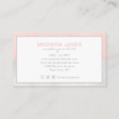 Trendy Roos Goud Zilver Modern Chique Make-up Arti Visitekaartje (Achterkant)