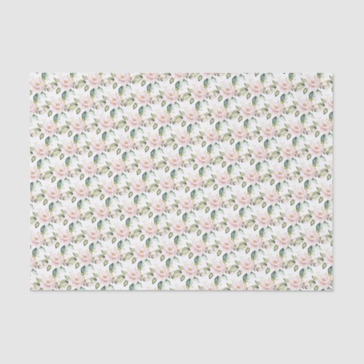 Trendy roos gouden bloemengouden sprankeling 16e v tissuepapier (Voorkant)