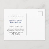 Trendy Roos Gouden Folie Afstuderen Script Foto Aankondigingskaart (Achterkant)