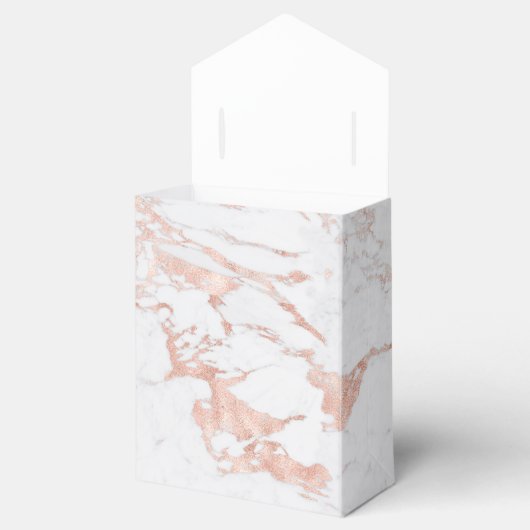 Trendy Roos Gouden Folie Marmer Bedankdoosjes (Geopend)