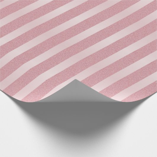 Trendy Roos Gouden Glitter Elegante Moderne Sjablo Cadeaupapier (Hoek)