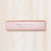 Trendy Roos Gouden Glitter Elegante Moderne Sjablo Deurbordje (Voorkant)