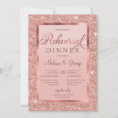 Trendy roos gouden glitter en folie moderne repeti kaart (Voorkant)