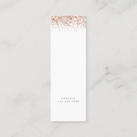 Trendy Roos Gouden Glitter Foto 2024 Afstuderen Contactkaartje (Achterkant)