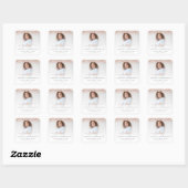 Trendy Roos Gouden Glitter Foto 2024 Afstuderen Vierkante Sticker (Vel)