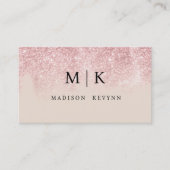 Trendy Roos Gouden Glitter Modern Minimalistisch E Visitekaartje (Voorkant)