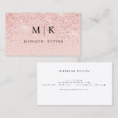 Trendy Roos Gouden Glitter Modern Minimalistisch E Visitekaartje (Voorkant / Achterkant)