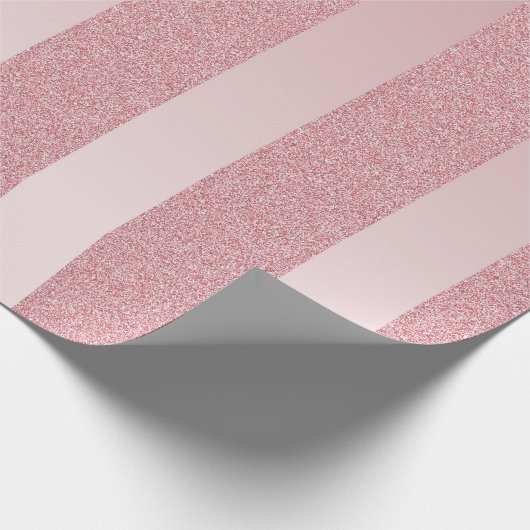 Trendy Roos Gouden Glitter Moderne Sjabloon Elegan Cadeaupapier (Hoek)