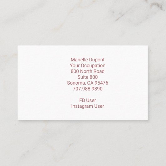 Trendy roos Gouden Glitter Monogram Visitekaartje (Achterkant)