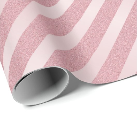 Trendy Roos Gouden Glitter Sjabloon Modern Elegant Cadeaupapier (Rol Hoek)