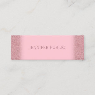 Trendy Roos Gouden Glitter Sjabloon Modern Elegant Mini Visitekaartje