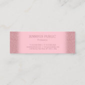 Trendy Roos Gouden Glitter Sjabloon Modern Elegant Mini Visitekaartje (Achterkant)