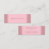 Trendy Roos Gouden Glitter Sjabloon Modern Elegant Mini Visitekaartje (Voorkant / Achterkant)