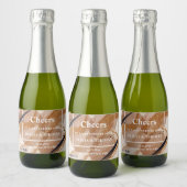 Trendy roos gouden glitter terracotta abstract vet sparkling wijnetiket (Flessen)