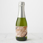 Trendy roos gouden glitter terracotta abstract vet sparkling wijnetiket (Voorkant)