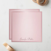 Trendy Roos Gouden Kalligrafie Script Elegant Mode Notitiekaartje (Voorkant / Achterkant in situ)