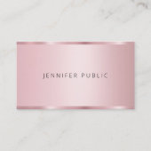 Trendy Roos Gouden Kleur Sjabloon Modern Elegant Visitekaartje (Voorkant)