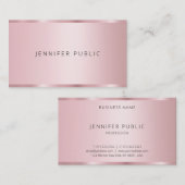 Trendy Roos Gouden Kleur Sjabloon Modern Elegant Visitekaartje (Voorkant / Achterkant)