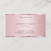 Trendy Roos Gouden Kleur Sjabloon Modern Elegant Visitekaartje (Achterkant)