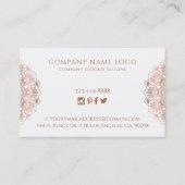 Trendy roos-gouden mandala visitekaartje (Achterkant)