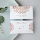 Trendy roos-gouden mandala visitekaartje
