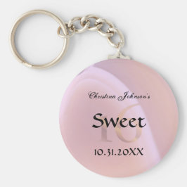Trendy Roos Pink Crystal Sweet 16 Party Favors Sleutelhanger