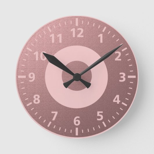 Trendy Roos Pink Glitter Ronde Klok (Voorkant)