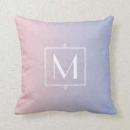Trendy Roos Quartz Pink Serenity Blue Monogrammed Kussen