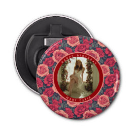 Trendy Rose Floral Party Button Flesopener