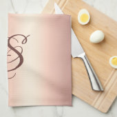 Trendy Rose Gold Glitter Drips Graphic Monogram Theedoek (Quarter Fold)