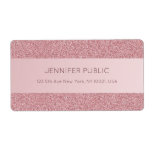Trendy Rose Gold Glitter Elegant Template Shipping Etiket<br><div class="desc">Trendy Rose Gold Glitter Elegant Template Shipping Label Perfect for Directors,  Consultants,  Managers,  Designers,  Musicians,  Realtors,  Corporate Professionals,  Beauty Salons,  Hair Stylists,  Makeup Artists,  all Professions.</div>