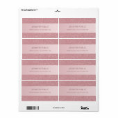 Trendy Rose Gold Glitter Elegant Template Shipping Etiket (Full Sheet)