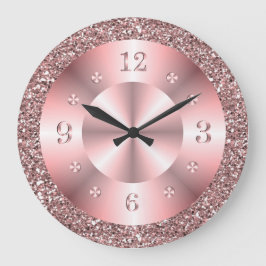 Trendy Rose Gold Glitter Sparkle Grote Klok