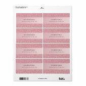 Trendy Rose Gold Glitter Template Elegant Shipping Etiket (Full Sheet)