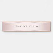 Trendy Rose Gold Modern Elegant Name Home House Deurbordje (Voorkant)