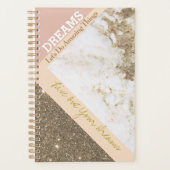 Trendy Rose Gold Pink Faux Marble Dreams Planner (Voorkant)