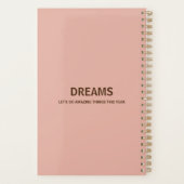 Trendy Rose Gold Pink Faux Marble Dreams Planner (Achterkant)